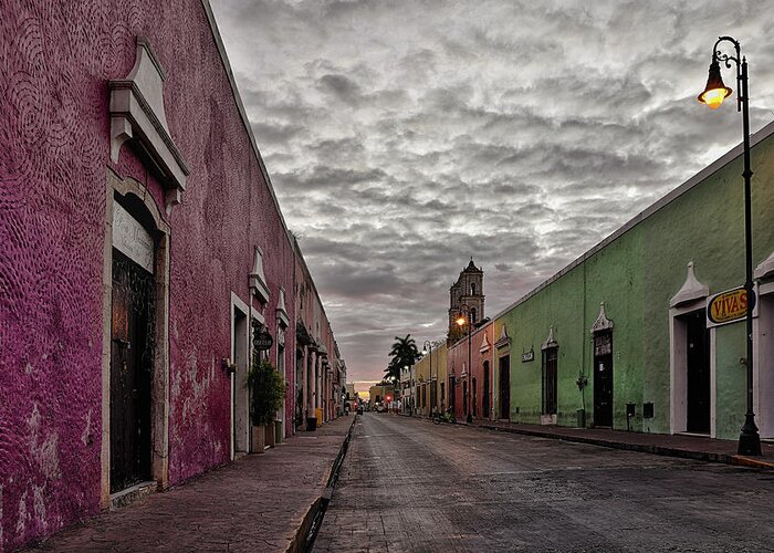 Merida Greeting Card featuring the photograph Merida Street In The Morning by Robert Woodward