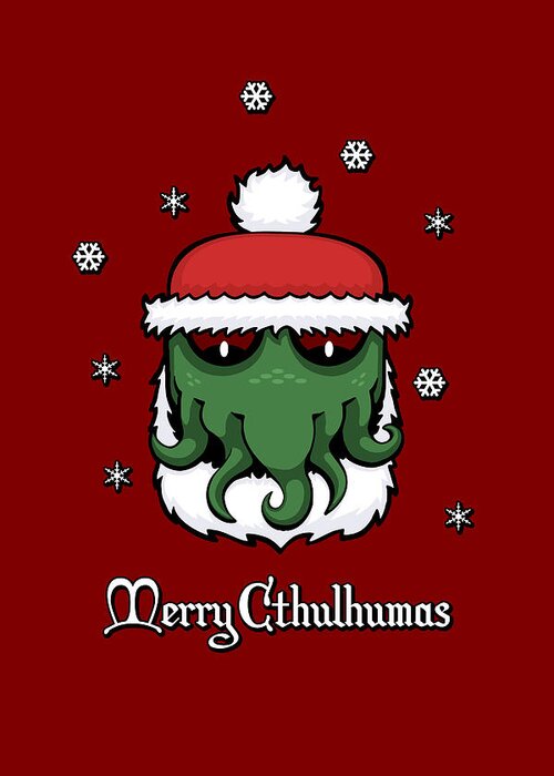 Cthulhu Greeting Card featuring the digital art Merry Cthulhumas by Tom Gehrke