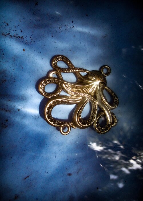 Octopus Greeting Card featuring the photograph Metal Octopus in Water by W Craig Photography