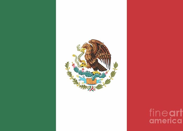Mexico Greeting Card featuring the mixed media Mexican Mexico Flag by Venustiano Carranza