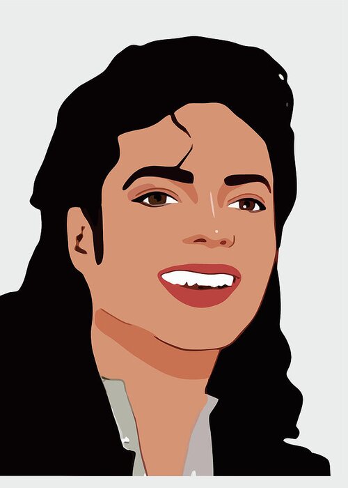 Michael Jackson Greeting Card featuring the digital art Michael Jackson Cartoon Portrait 2 by Ahmad Nusyirwan