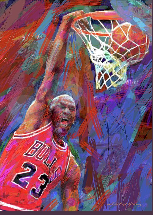 Michael Jordan Greeting Card featuring the painting Michael Jordan Ace by David Lloyd Glover