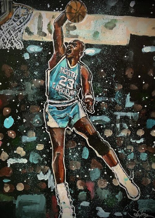 Michael Jordan Greeting Card featuring the painting Michael Jordan by Joel Tesch