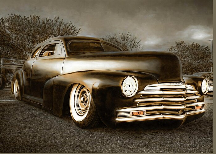 Classic Car Greeting Card featuring the digital art Midnight Customs by Kevin Lane