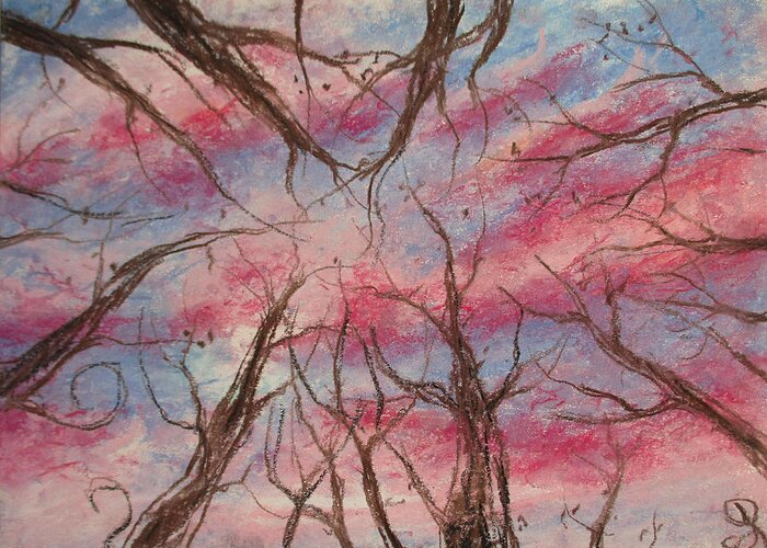 Forest Sky Greeting Card featuring the painting Midts by Jen Shearer