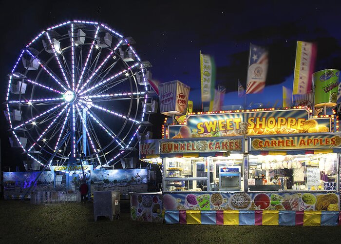 County Fair Greeting Card featuring the photograph Midway Sweet Shoppe by Mark Andrew Thomas