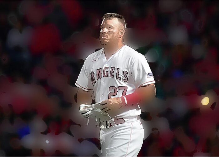 Legend Greeting Card featuring the photograph Mike Trout by Rich Collins