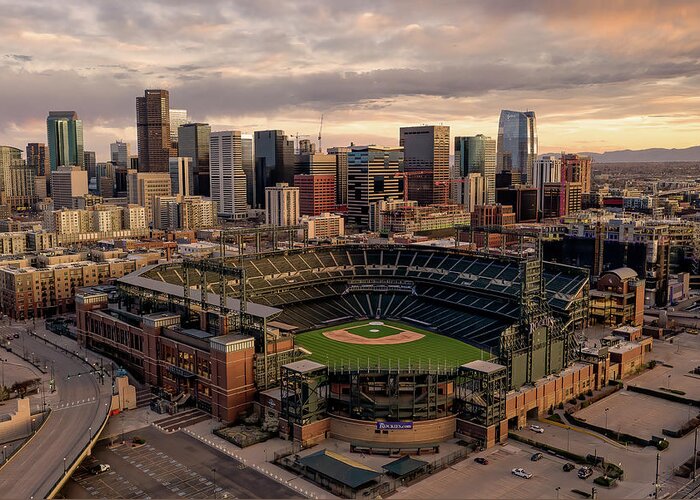 Coors Field Greeting Card featuring the photograph Mile High Silence by Chuck Rasco Photography