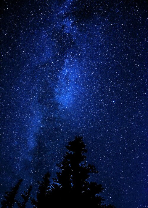 Deep Greeting Card featuring the photograph Milky Way and Trees 2 by Pelo Blanco Photo
