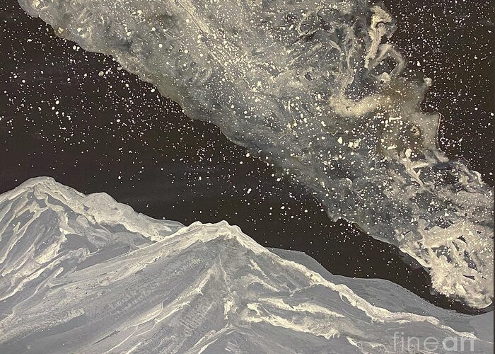 Milky Way Greeting Card featuring the painting Milky Way Night by Lisa Neuman