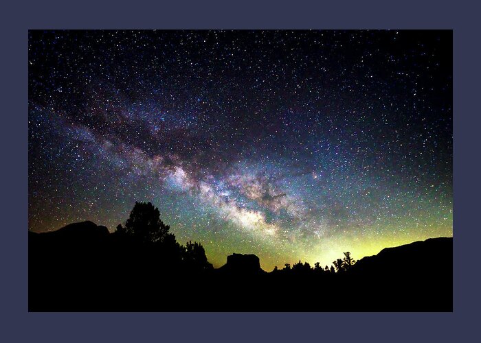 Milky Way Greeting Card featuring the photograph Milky Way over Courthouse Rock by Al Judge