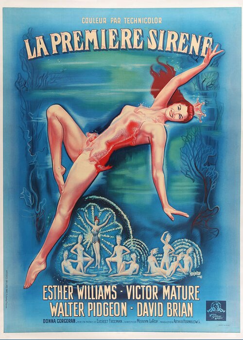 Synopsis Greeting Card featuring the mixed media ''Million Dollar Mermaid'', 1952 by Movie World Posters