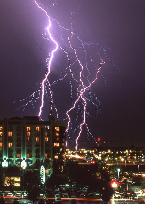 Streak Lightning Greeting Card featuring the photograph Minnesota Electrical Storm 2 by Mike McGlothlen