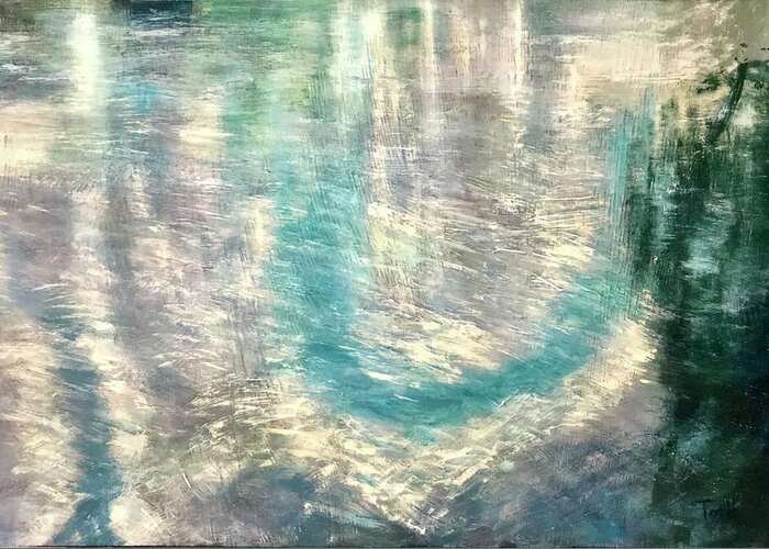 Water Greeting Card featuring the painting Mississippi Reflection by Laura Toth