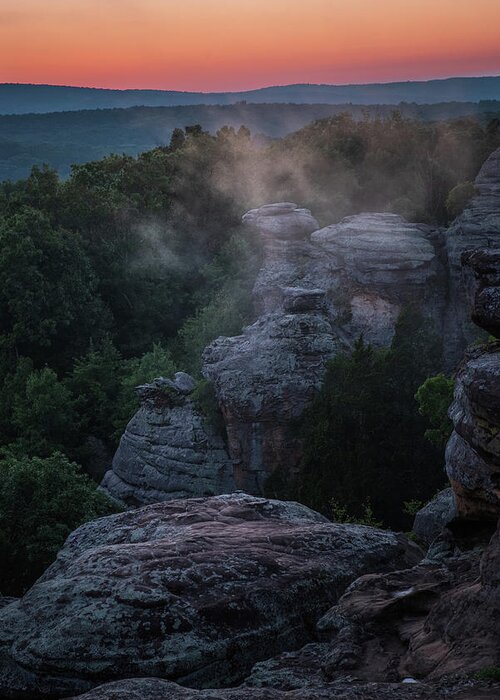 Mist Greeting Card featuring the photograph Mist at Camel Rock by Grant Twiss