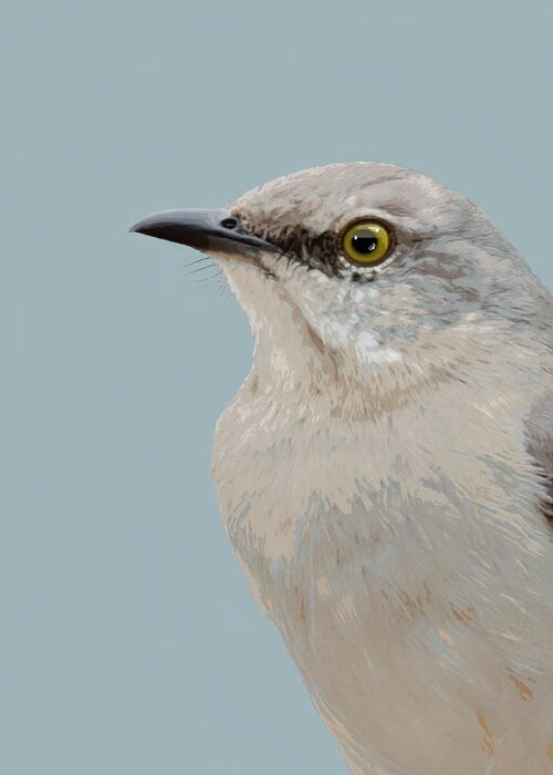 Nature Greeting Card featuring the mixed media Mockingbird by Judy Cuddehe