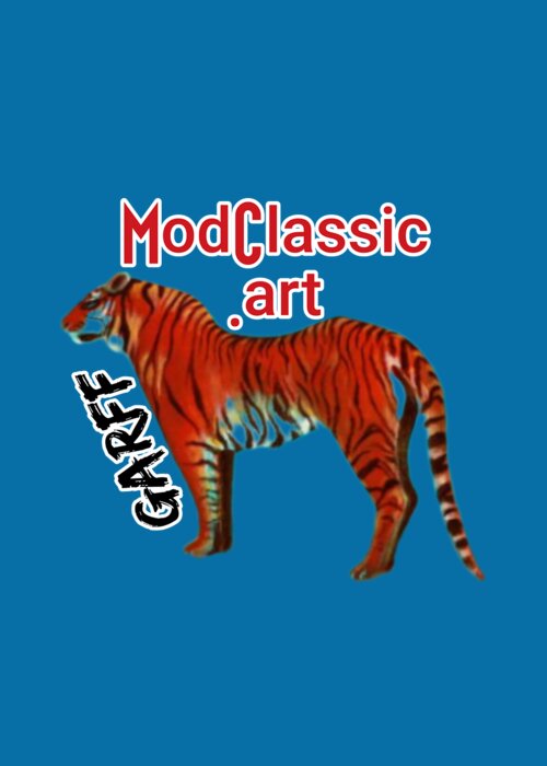 Tigers Greeting Card featuring the painting ModClassic Art Tiger by Enrico Garff