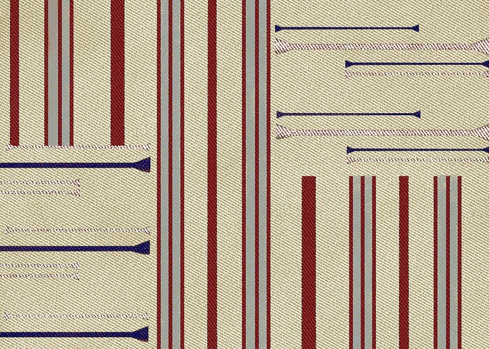 Stripe Greeting Card featuring the digital art Modern African Ticking Stripe by Sand And Chi