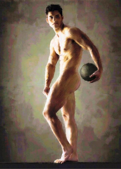 Modern Athlete Greeting Card featuring the painting Modern Athlete by Troy Caperton
