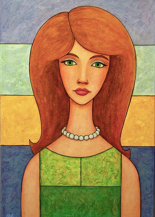 Modern Girl Greeting Card featuring the painting Modern girl by Norman Engel
