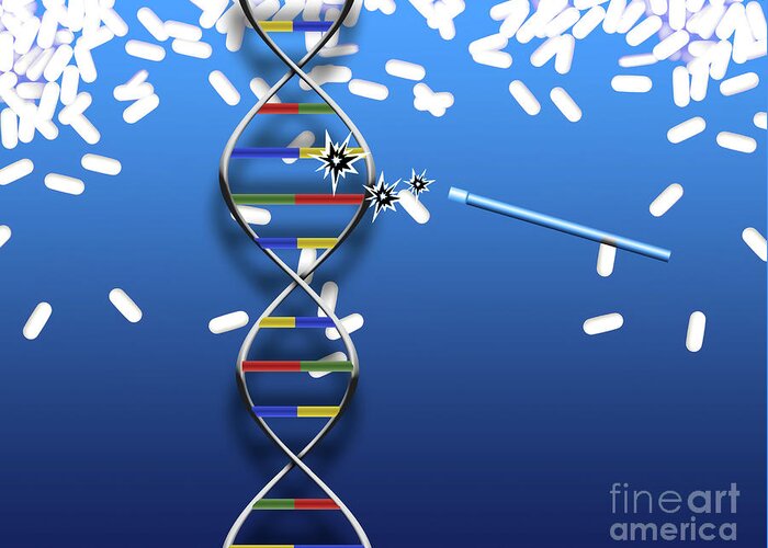 Background Greeting Card featuring the digital art Modifications in DNA by Bruce Rolff