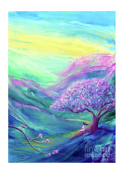 Meditation Greeting Card featuring the painting Moment of Serenity by Jane Small
