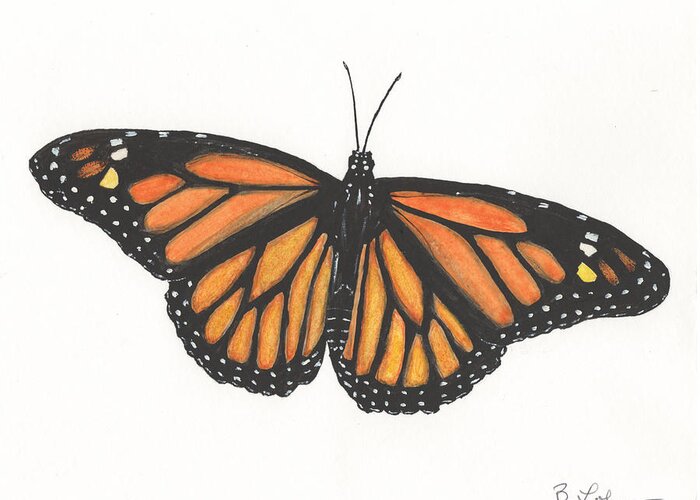 Monarch Greeting Card featuring the painting Monarch by Bob Labno