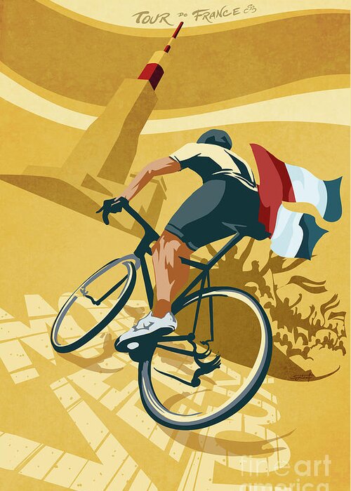 Travel Poster Greeting Card featuring the painting Mont Ventoux by Sassan Filsoof