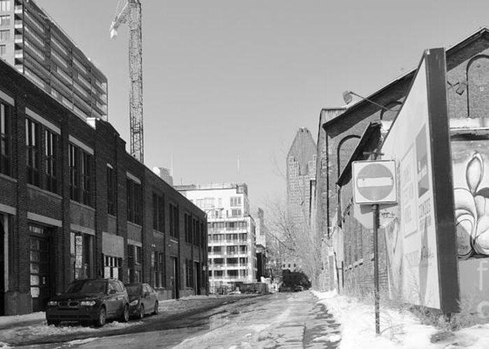 Black And White Photography Greeting Card featuring the photograph Montreal Streets by Reb Frost