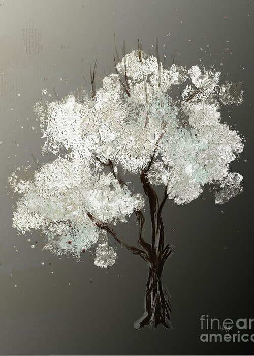 Moonlight Greeting Card featuring the digital art Moonlit Tree by Lois Bryan