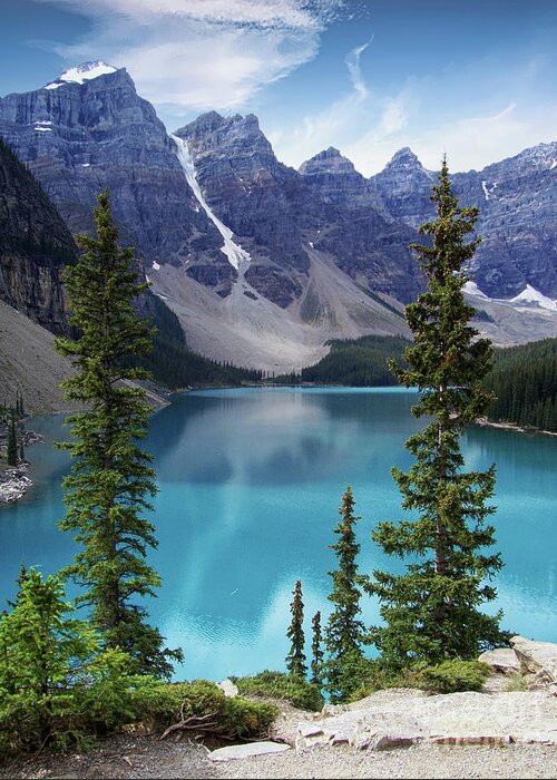 Moraine Lake Greeting Card featuring the photograph Moraine Lake by Lynn Bolt