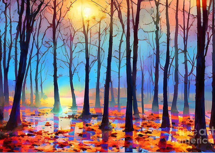 Forest Greeting Card featuring the painting More Than Words by Mark Ashkenazi