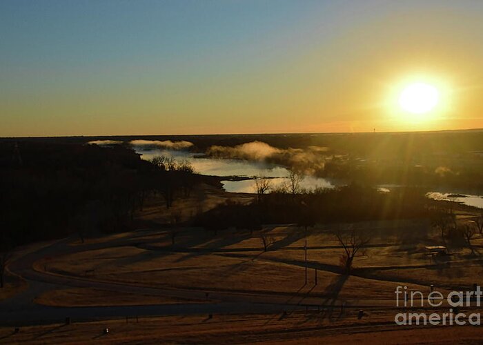 Red River Greeting Card featuring the photograph Morning at The Red River by Diana Mary Sharpton