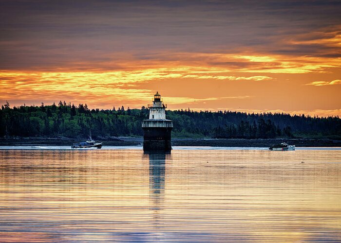 Lubec Greeting Card featuring the photograph Morning in Lubec Channel by Rick Berk