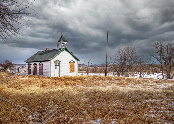School House Greeting Card featuring the photograph Moss Agate Schoolhouse by Laura Terriere