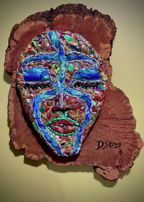 Polymer Clay Greeting Card featuring the mixed media Mother Nature by Deborah Stanley