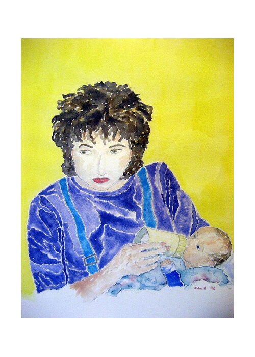 Watercolor Greeting Card featuring the painting Mother of Lore by John Klobucher