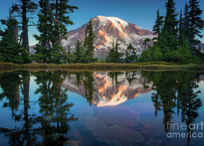 America Greeting Card featuring the photograph Mount Rainier from Tatoosh Range by Inge Johnsson