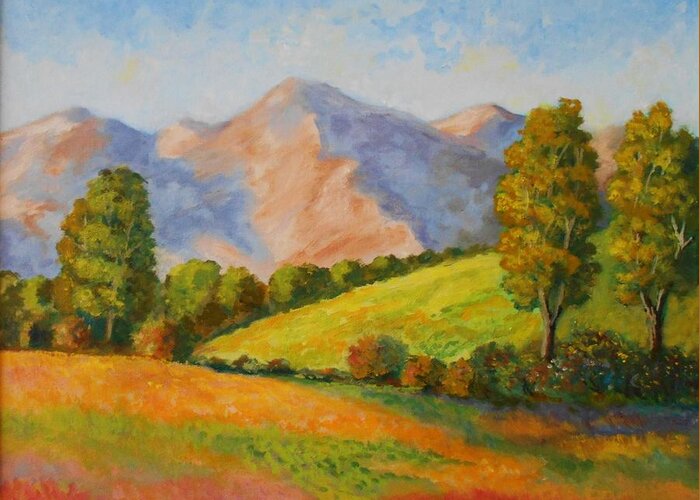 Impressionism Greeting Card featuring the painting Erymanthos Mountain by Konstantinos Charalampopoulos