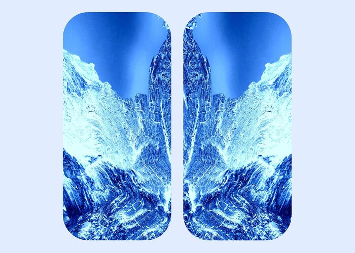 Mountain Ice Greeting Card featuring the digital art Mountain Ice Collage by Loraine Yaffe