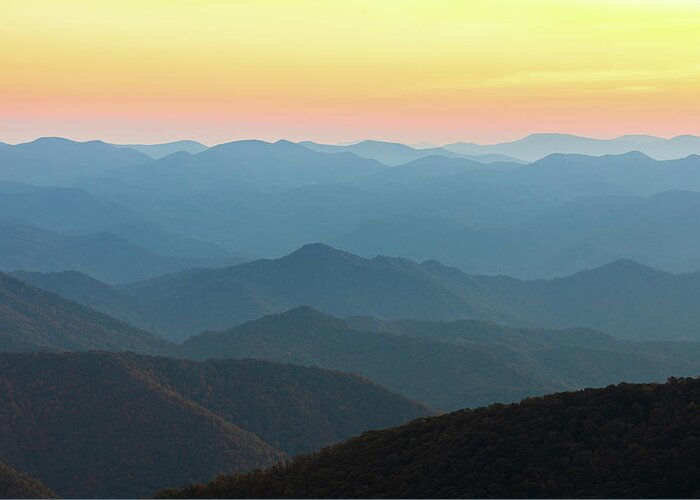 Cowee Moutain Greeting Card featuring the photograph Mountain Layers At Cowee Overlook by Jordan Hill