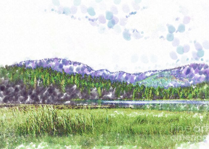 Meadow Greeting Card featuring the digital art Mountain Meadow Tranquility by Kirt Tisdale