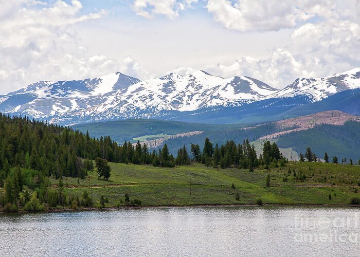 Colorado Greeting Card featuring the digital art Mountain Range Above Lake Dillon by Kirt Tisdale