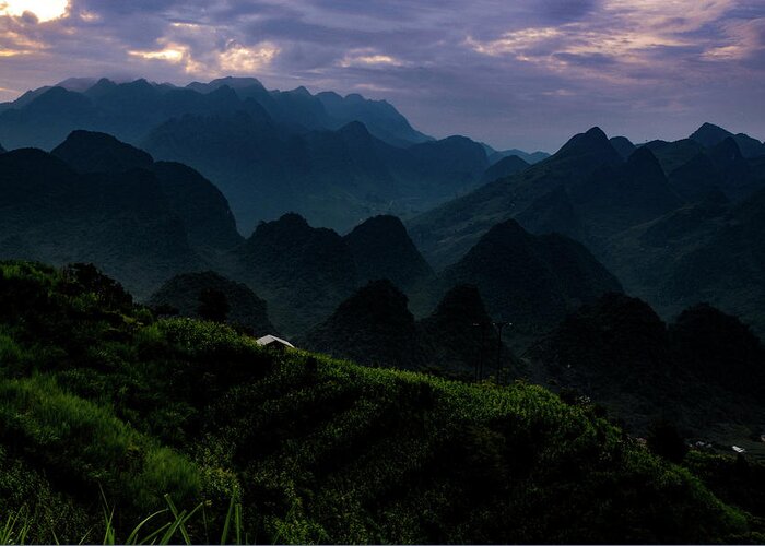 Ha Giang Greeting Card featuring the photograph Waiting For The Night - Ha Giang Loop Road. Northern Vietnam by Earth And Spirit