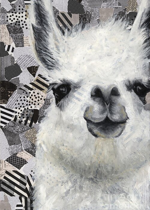 Art By Ashley Lane Greeting Card featuring the painting Mr. Llama by Ashley Lane