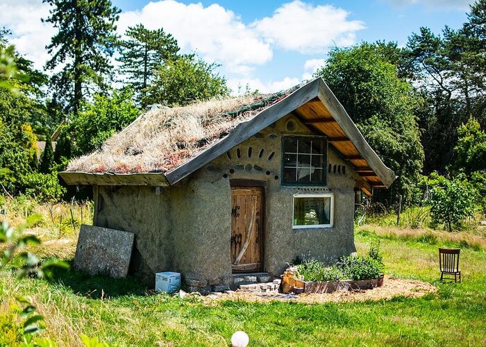 Mud Hut With Grassy Roof Greeting Card featuring the photograph Mud Hut with Grassy Roof by Tom Cochran