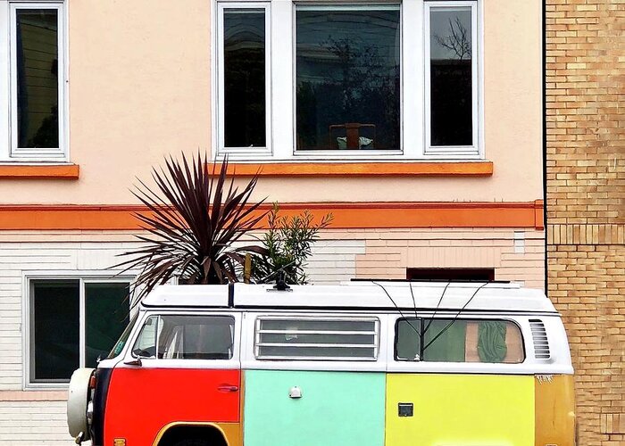  Greeting Card featuring the photograph Multi-Colored Van by Julie Gebhardt