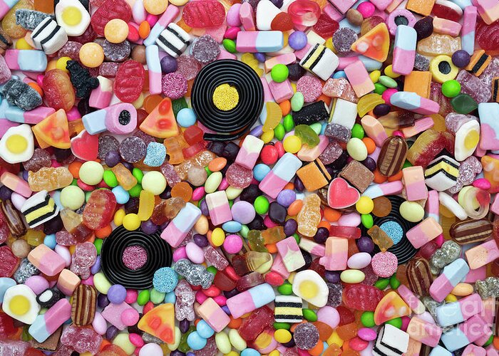 Sweets Greeting Card featuring the photograph Multicoloured Sweets by Tim Gainey