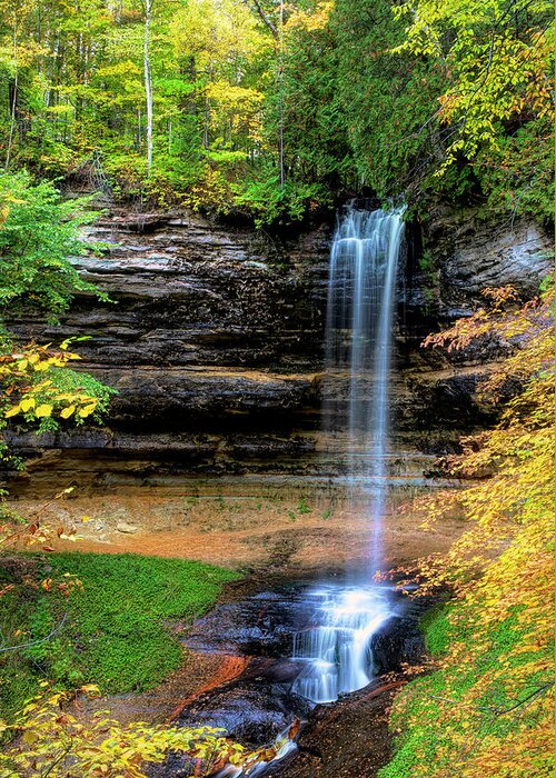 Munising Greeting Card featuring the photograph Munising Falls by Cheryl Strahl