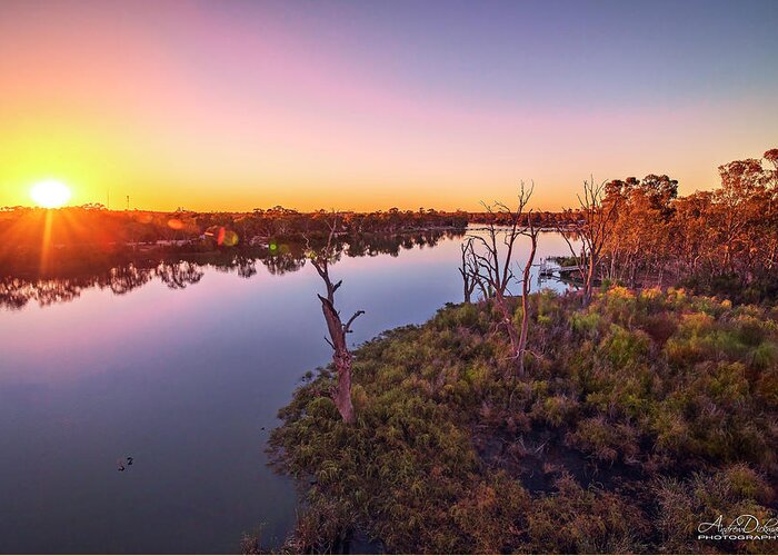 Murray River Greeting Card featuring the photograph Murray Sunrise by Andrew Dickman